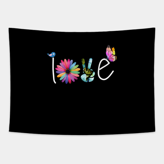 Discover Love Hippie Flower - Hippie - Tapestry