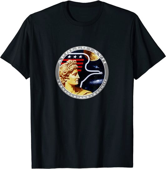 Discover Apollo 17 Mission Patch Insignia Space Exploration T-Shirt