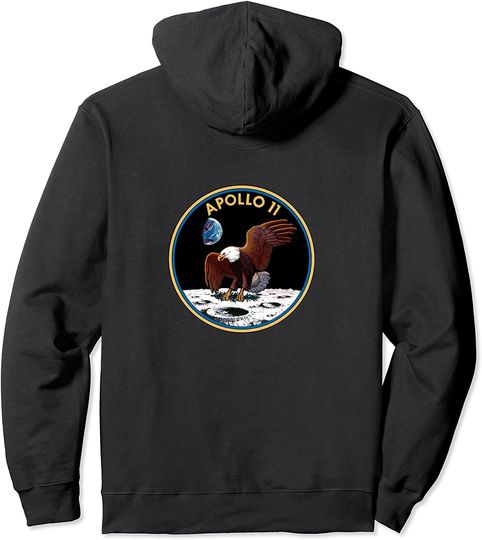 Discover Apollo 11 Mission Patch Insignia Space Exploration Pullover Hoodie