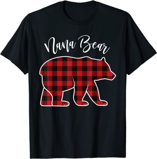 Discover Nana Bear T-shirt Pajama Red Buffalo Xmas Funny Family Christmas
