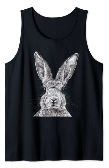 Discover Fluffy Rabbit Tank Top Wild Bunny Rabbit Portrait Easter Illustration