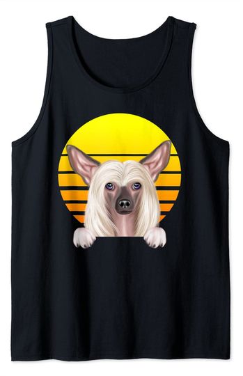 Discover Vintage Sunset Chinese Crested Dog Tank Top