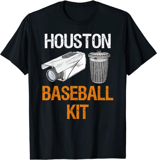 Discover Houston Baseball Camera and Trash Can Gag for Men and Women T-Shirt