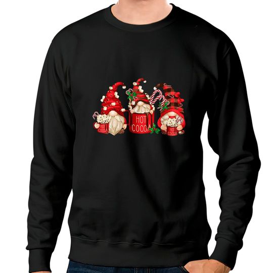 Discover Pilgrim Gnome Christmas Sweatshirts, Hot Cocoa Gnomes Christmas Sweatshirts, Family Christmas Gnomes Sweatshirts
