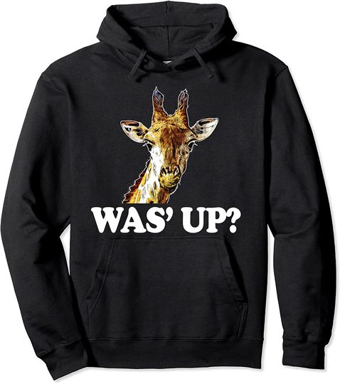 Discover Giraffe Was' Up I Cute Animal I Funny Giraffe Pullover Hoodie