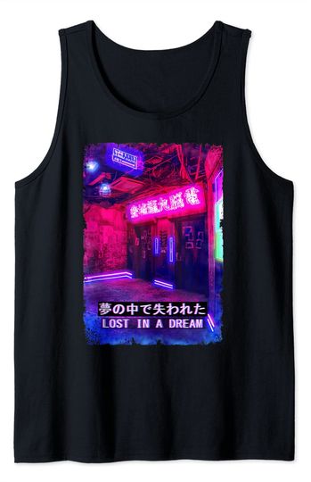 Discover City Aesthetic Tank Top Dream Vaporwave Japan Street Fashion Glitch Tokyo City