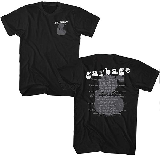 Discover Garbage Band Number One Crush Lyrics Front & Back Print T-Shirt