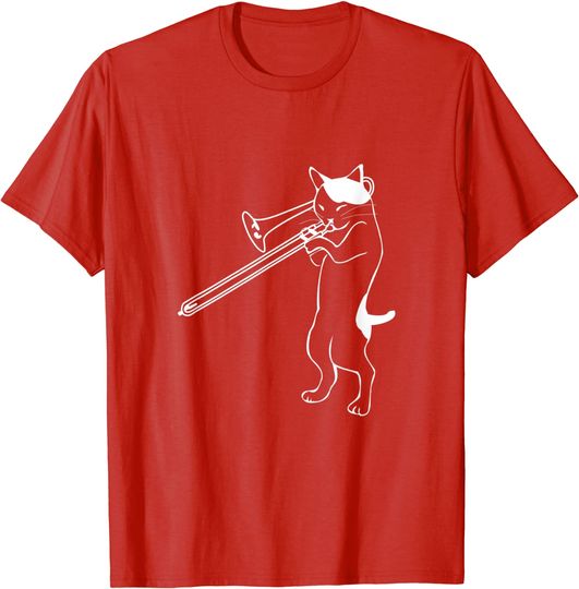 Discover Funny Trombone T-shirt - Cat Playing Music Tees - Band Gift