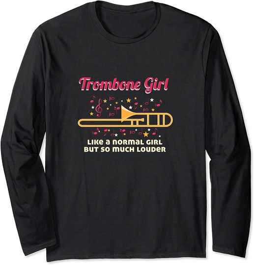 Discover Funny Trombone Girl Player Gift Accessories Stuff Women Girl Long Sleeve