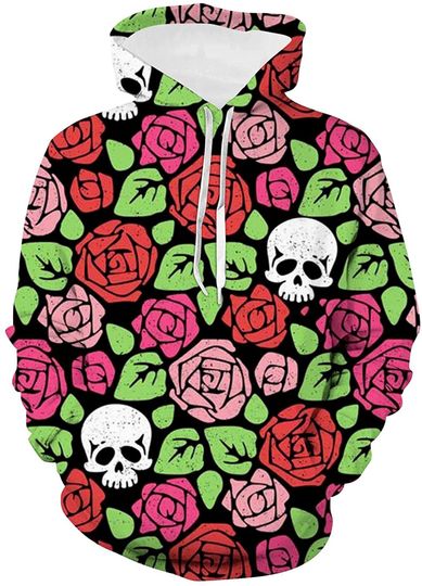 Discover Skull Flower Hoodie 3D