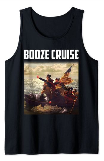 Discover Political Party Booze Cruise Shades & Red Cups Patriotic Tank Top