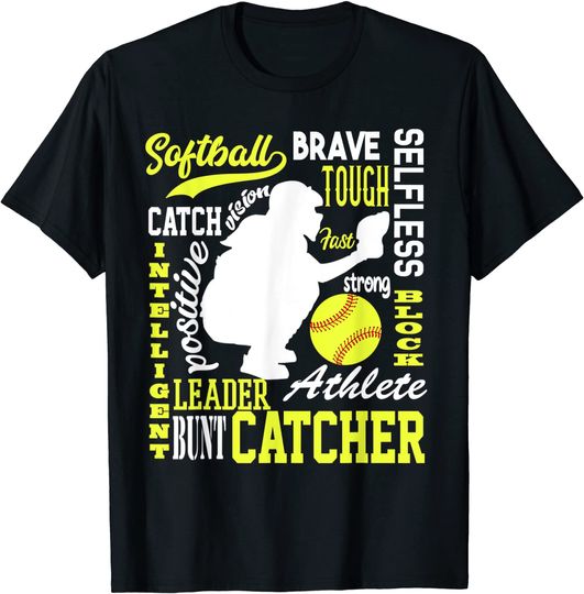 Discover Girls Softball Catcher Great for Teens Traits Of A Catcher T-Shirt