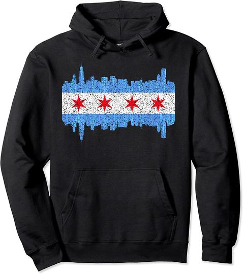 Discover Little Chicago Hoodie City Of Chicago - Chicago City Flag Vintage