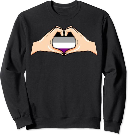 Discover Biromantic Flag Sweatshirt Hand Heart Asexual Flag LGBT Panromantic Biromantic Gift