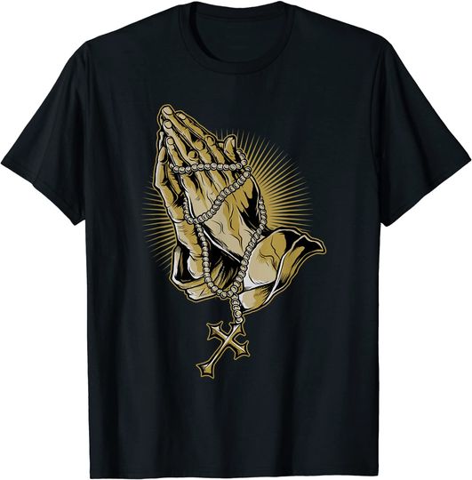 Discover Praying T-Shirt Rosary Praying Hands