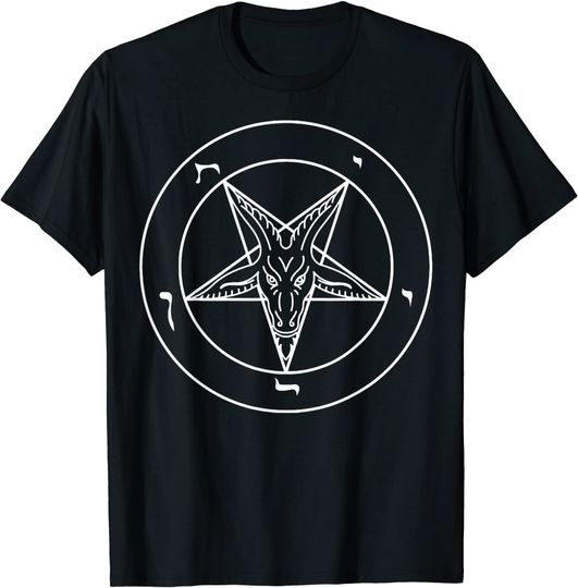 Discover Sigil Of Baphomet T-Shirt Pentagram With Baphomet Goat Head Satanic Black Star