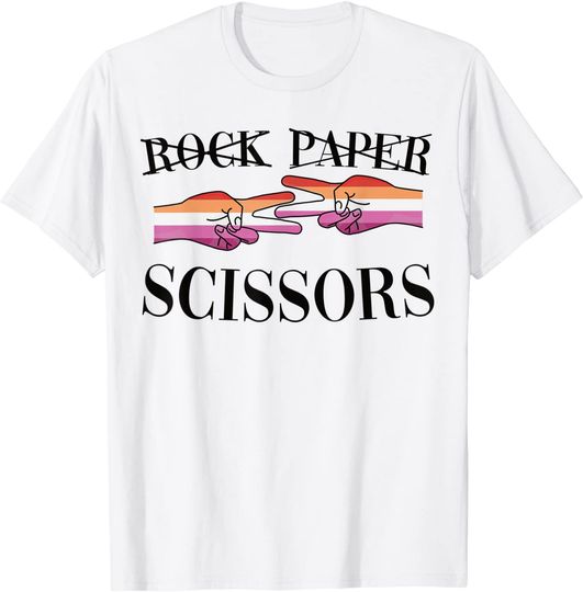 Discover Rock Paper Scissors LGBTQ+ Pride Month Lesbian Pride Flag T-Shirt