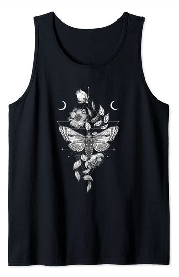 Discover Witchy Drawings Tank Top Death Moth Dark Goth Gothic Witchy