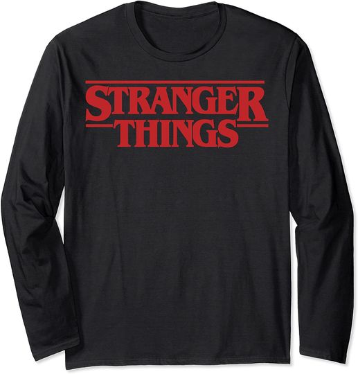 Discover Netflix Stranger Things Simple Red Logo Long Sleeve