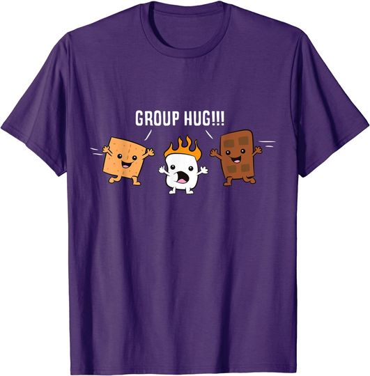 Discover Group Hug Camping Campfire Chocolate Marshmallow S'Mores T-Shirt