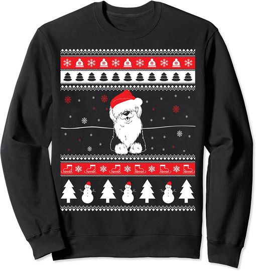 Discover Old English Sheepdog Funny Dog Ugly Christmas Gift Sweatshirt