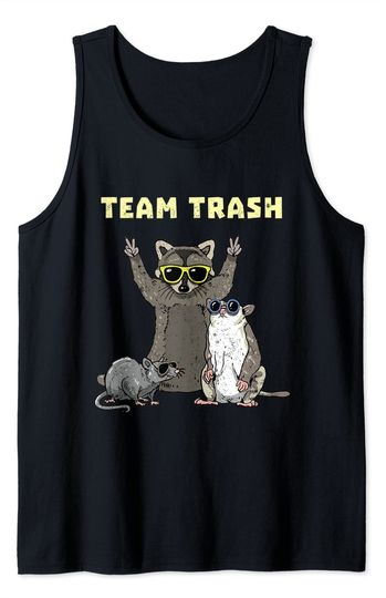 Discover Screaming Possum Tank Top Team Trash Opossum Raccoon Rat Funny Animals Garbage Gang