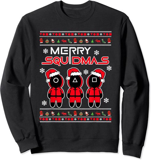 Discover Merry Squidmas Christmas Funny Vintage Gift Xmas Sweatshirt