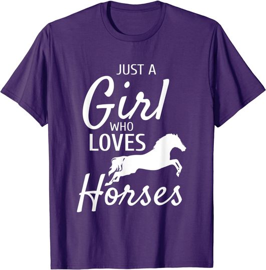 Discover Just A Girl Who Loves Horses Riding Gifts Girls Horse T-Shirt