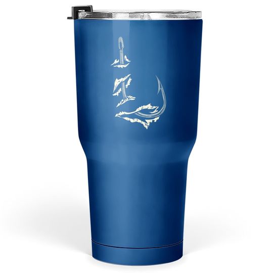 Discover Fish Hook Cool Fishing Fisher Fisherman Angler Dad Tumbler 30 Oz