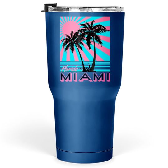 Discover Miami Tumbler 30 Oz Florida Palm Trees