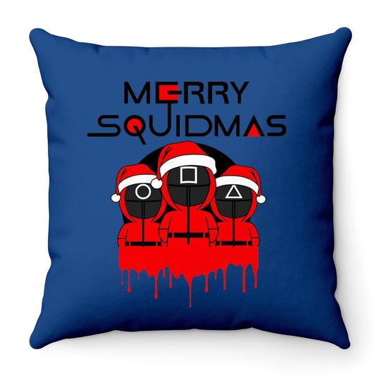 Discover Merry Squidmas Christmas Throw Pillows