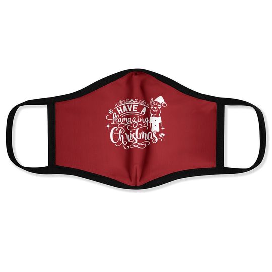 Discover Have A Llamazing Christmas Design Face Masks