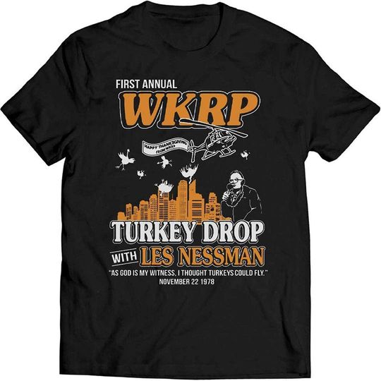 Discover Les Nessman T Shirt Funny Thanksgiving Movie T Shirt DMN T-Shirt Black