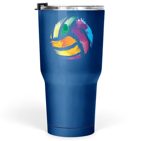Discover Colorful Volleyball Colorsplash Ball Tumbler 30 Oz