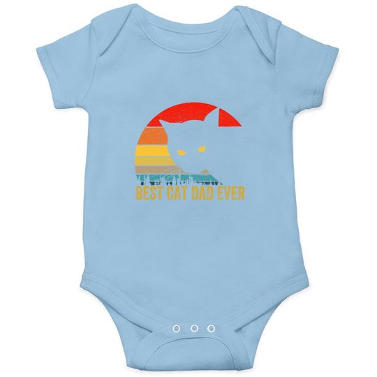Discover Vintage Best Cat Dad Ever Bump Fit Fathers Day Gift Onesie