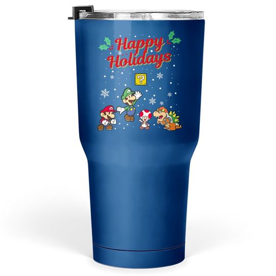 Discover Happy Holidays Christmas Mario Tumbler 30 Oz