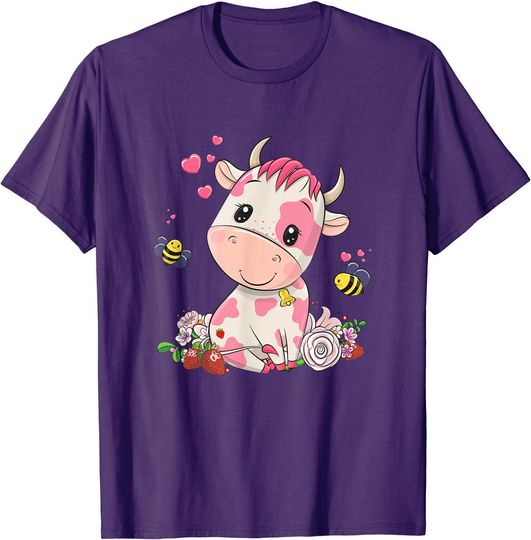 Discover Strawberry Cow, Cute Cow, Pink Cow Pet Variant T-Shirt