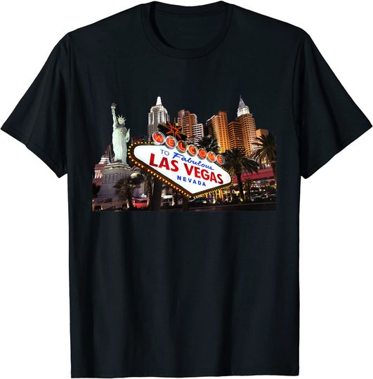 Discover Las Vegas Famous Sign Strip Building Skyline Souvenir Gift T-Shirt