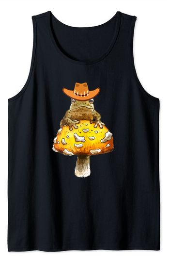 Discover Cowboy Hat Frog Cottagecore Aesthetic Howdy Tank Top