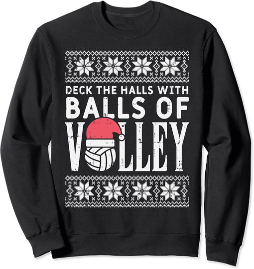 Discover Balls Of Volley Xmas Volleyball Ugly Christmas Sweater Gift Sweatshirt