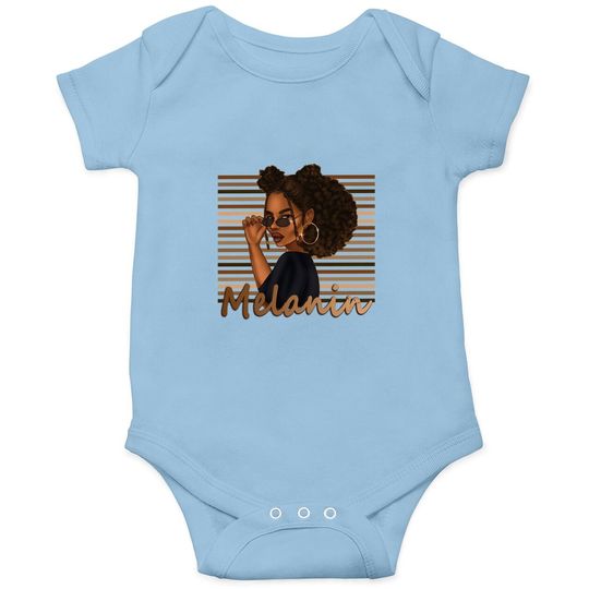 Discover Melanin Afro Natural Hair Queen Black Girl Onesie