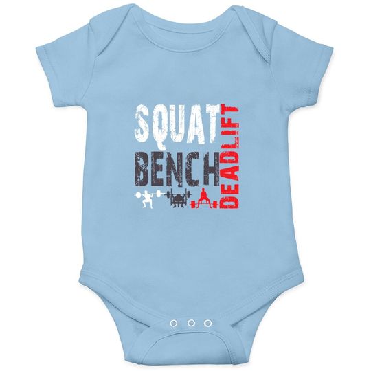 Discover Powerlifting, Squat, Bench, Deadlift, Weightlifting Onesie