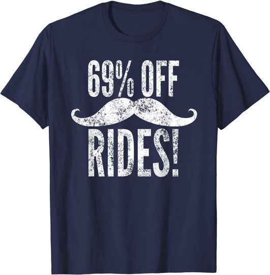 Discover Mens Rides Funny Mustache Reference T-Shirt