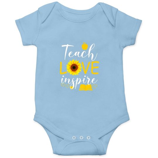Discover Teach Love Inspire Sunflower Teacher Gift Onesie