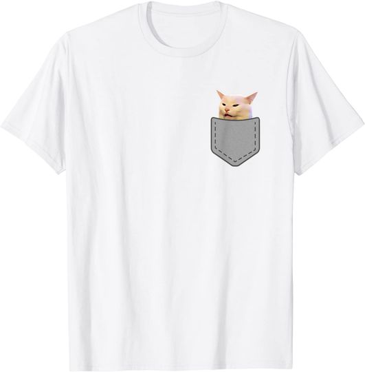 Discover Woman Yelling At Table Dinner Funny Cat Meme T-Shirt