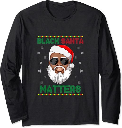 Discover African American Santa Black Matters Christmas Pajama Family Long Sleeve T-Shirt