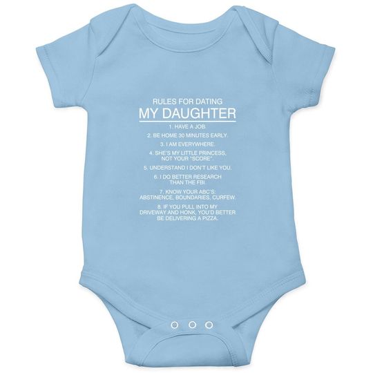 Discover Rules For Dating My Daughter Onesie
