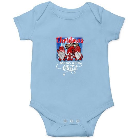 Discover Christmas Begins With Christ Gnome Onesie