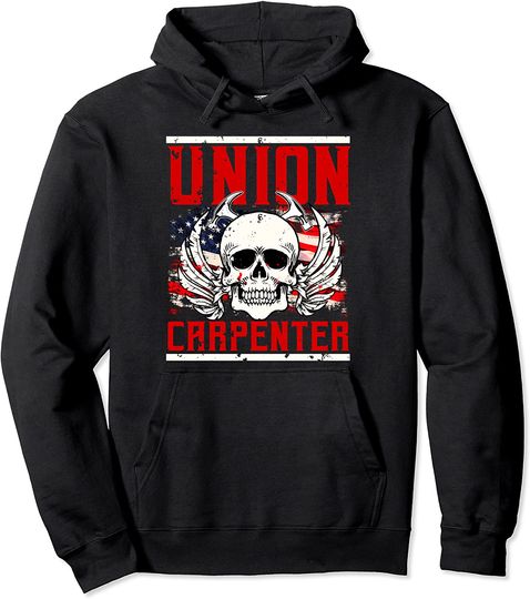 Discover Skull American Flag Hoodie Carpenter Gifts Patriotic
