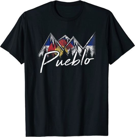 Discover Pueblo Colorado Flag Mountains Shirt Cool Souvenir Gift